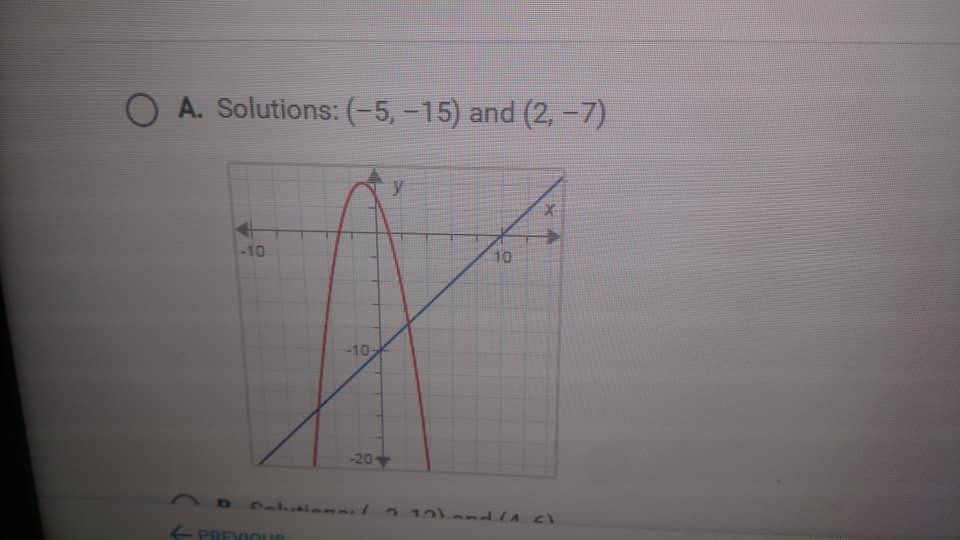 On A Piece Of Paper Graph This System Of Equations Y X 10 Y X 2 2x 3 Then Determine Which Answer Choice Matches Th