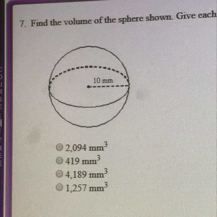 find-the-volume-of-the-sphere-shown-give-each-answer-rounded-to-the