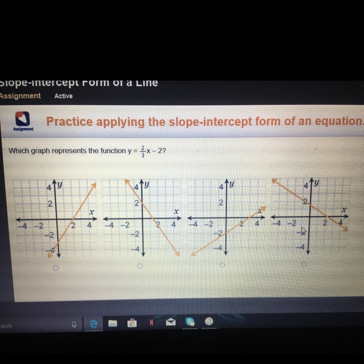 Which Graph Represents The Function Y 2 3x 2