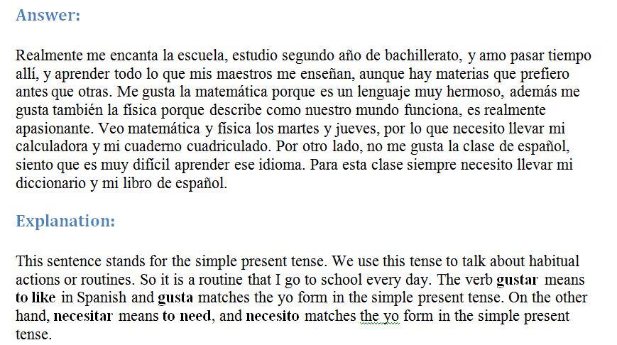 Paragraph Spanish To English Translation