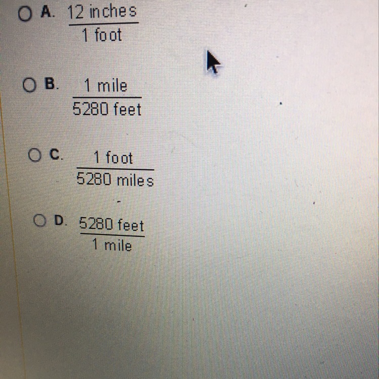 To Convert A Distance Of 12 000 Feet To Miles Which Ratio Could You Multiply By