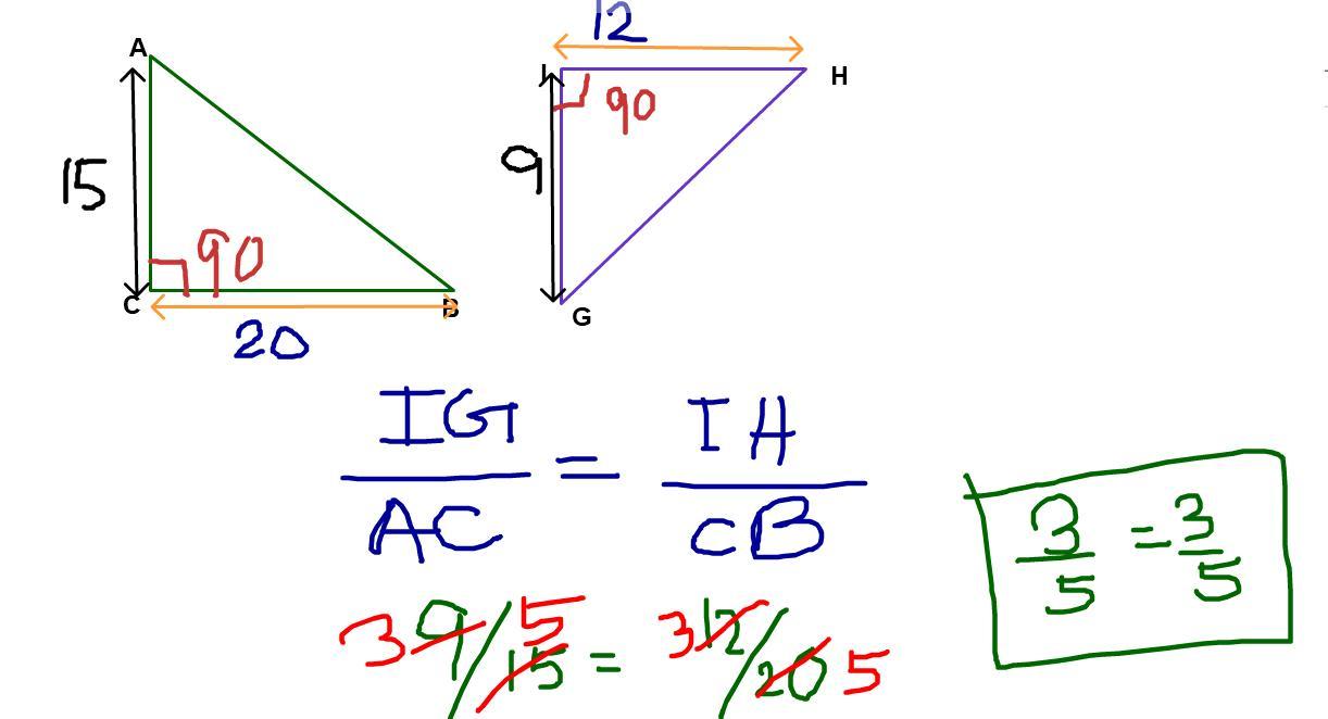 Consider The Two Triangles. Triangles A B C And H G I Are Shown. Angles ...