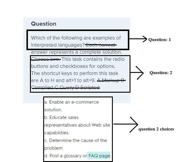 Which of the following are examples of interpreted languages? Each ...