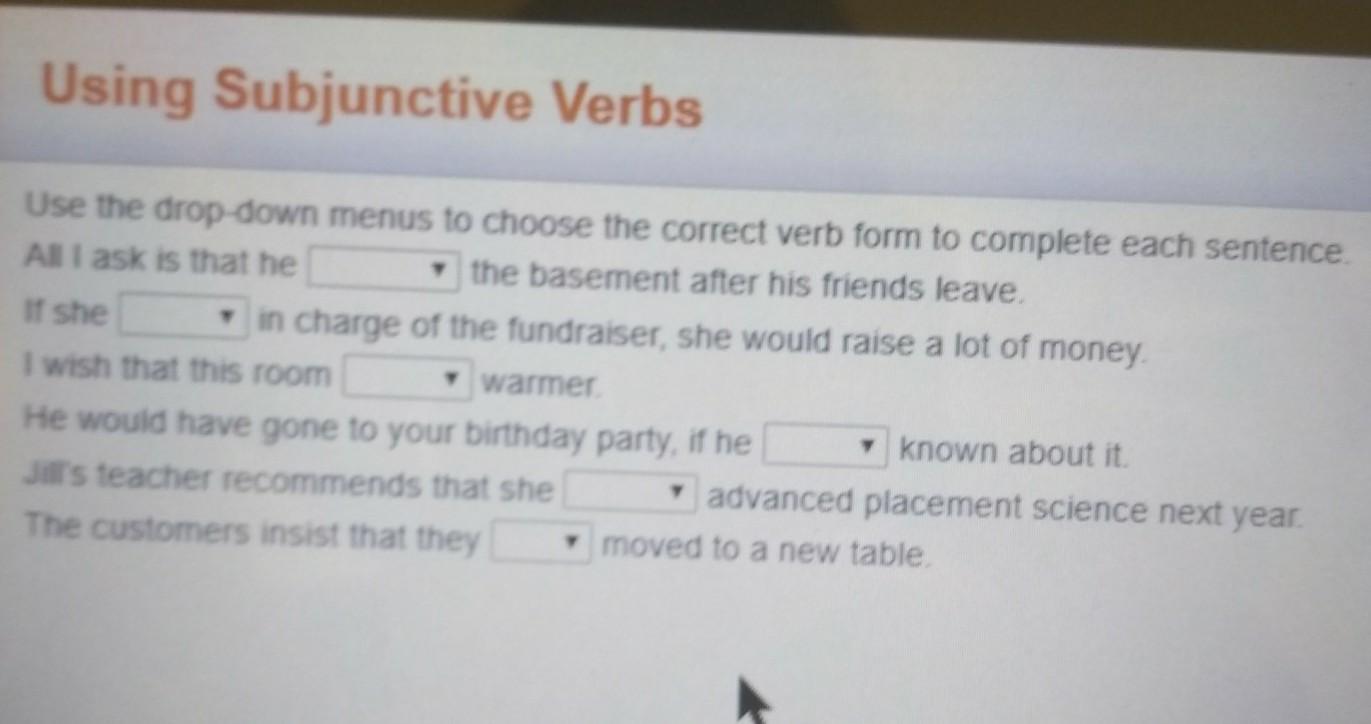 Using Subjunctive Verbs